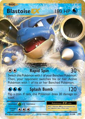 Blastoise EX card from XY - Evolutions