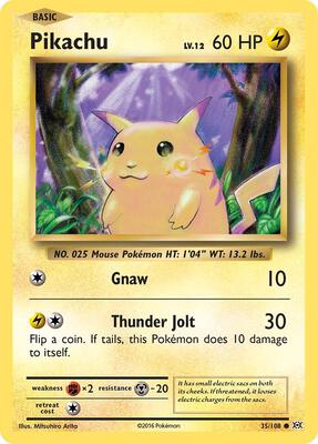 Pikachu card from XY - Evolutions