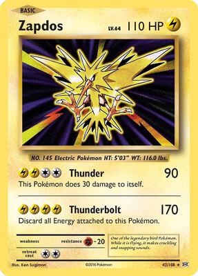 Zapdos card from XY - Evolutions