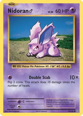Nidoran M card from XY - Evolutions