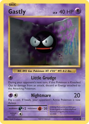Gastly card from XY - Evolutions