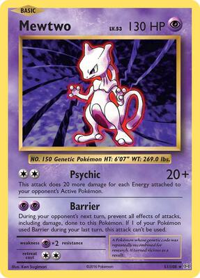 Mewtwo card from XY - Evolutions