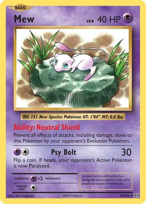 Mew card from XY - Evolutions