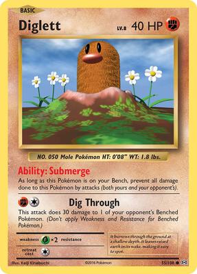 Diglett card from XY - Evolutions