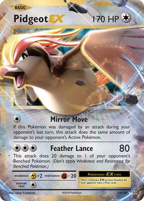 Pidgeot EX card from XY - Evolutions