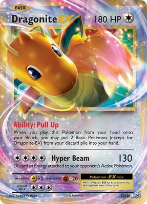 Dragonite EX card from XY - Evolutions