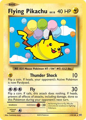 Flying Pikachu card from XY - Evolutions