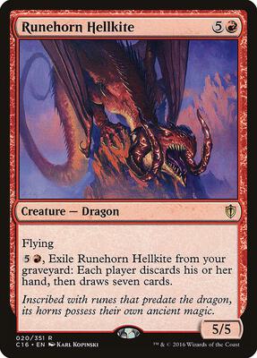 Runehorn Hellkite card from Commander 2016