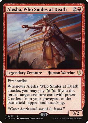 Alesha, Who Smiles at Death card from Commander 2016