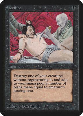 Sacrifice card from Alpha Edition