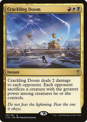 Crackling Doom card from Commander 2016