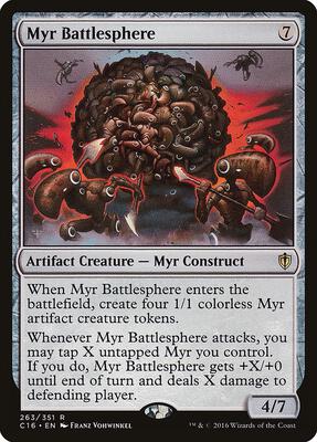 Myr Battlesphere card from Commander 2016