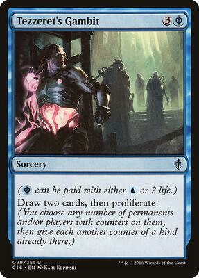 Tezzeret's Gambit card from Commander 2016