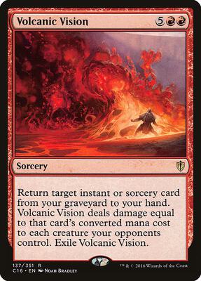 Volcanic Vision card from Commander 2016