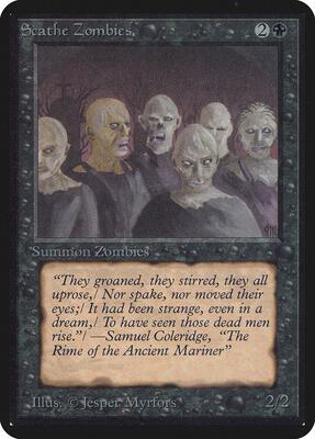 Scathe Zombies card from Alpha Edition