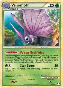 Venomoth - 11/102 (HGSS Triumphant) card from Deck Exclusives