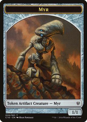 Myr // Bird (002) Double-Sided Token card from Commander 2016