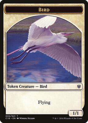 Bird (002) // Saproling  (016) Double-Sided Token card from Commander 2016