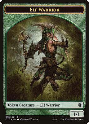 Elf Warrior // Zombie Double-Sided Token card from Commander 2016