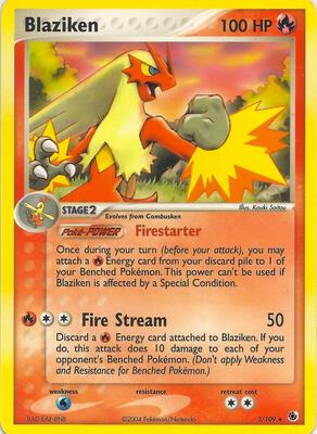 Blaziken card from EX Battle Stadium