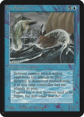 Sea Serpent card from Alpha Edition