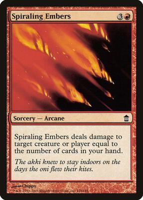 Spiraling Embers card from Saviors of Kamigawa