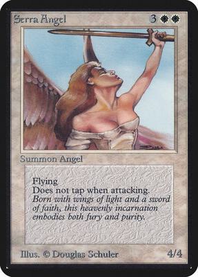 Serra Angel card from Alpha Edition