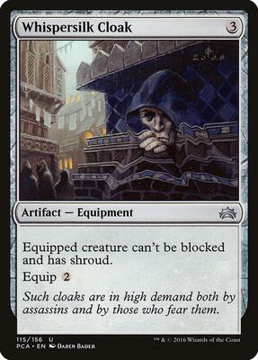 Whispersilk Cloak card from Planechase Anthology