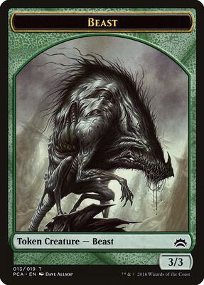 Beast // Saproling Double-Sided Token card from Planechase Anthology