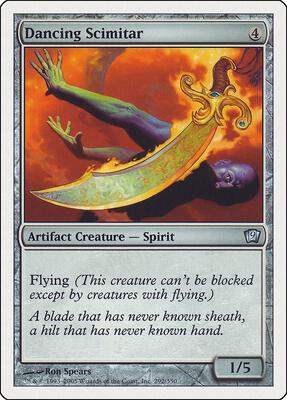 Dancing Scimitar card from 9th Edition