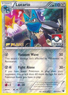 Lucario - 63/124 (Pokemon League) [1st Place] card from League & Championship Cards