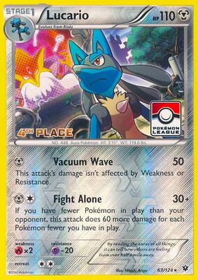 Lucario - 63/124 (Pokemon League) [4th Place] card from League & Championship Cards