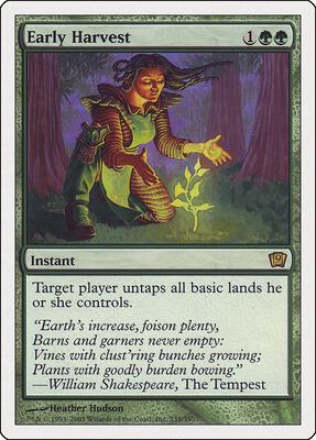 Early Harvest card from 9th Edition