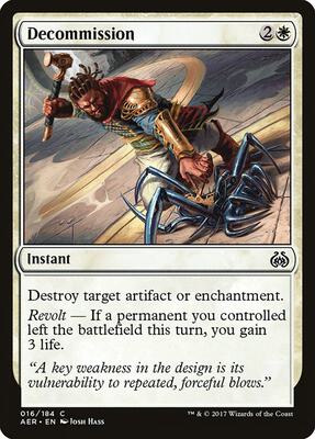 Decommission card from Aether Revolt