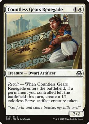 Countless Gears Renegade card from Aether Revolt