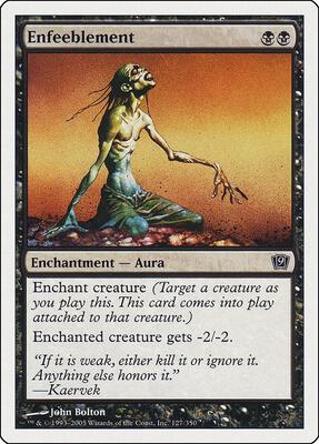 Enfeeblement card from 9th Edition