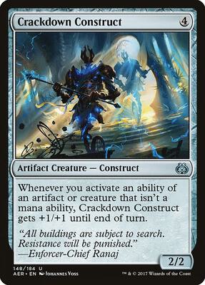 Crackdown Construct card from Aether Revolt
