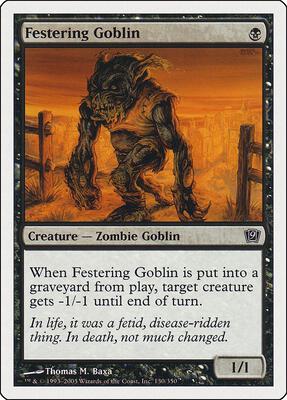 Festering Goblin card from 9th Edition