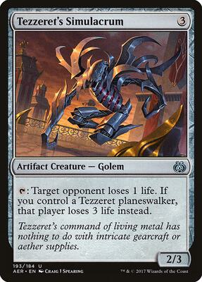 Tezzeret's Simulacrum card from Aether Revolt