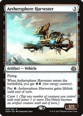 Aethersphere Harvester card from Prerelease Cards