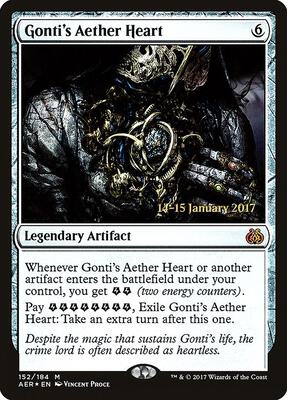 Gonti's Aether Heart card from Prerelease Cards