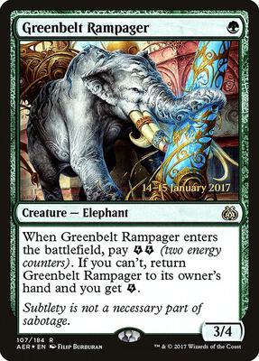 Greenbelt Rampager card from Prerelease Cards