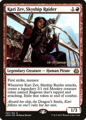 Kari Zev, Skyship Raider card from Prerelease Cards