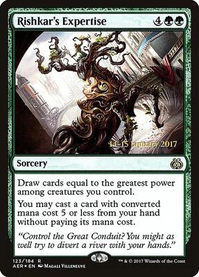 Rishkar's Expertise card from Prerelease Cards
