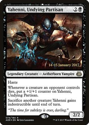 Yahenni, Undying Partisan card from Prerelease Cards