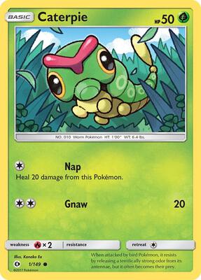 Caterpie card from SM Base Set
