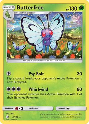 Butterfree card from SM Base Set