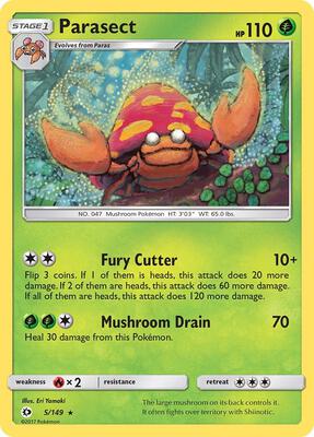 Parasect card from SM Base Set