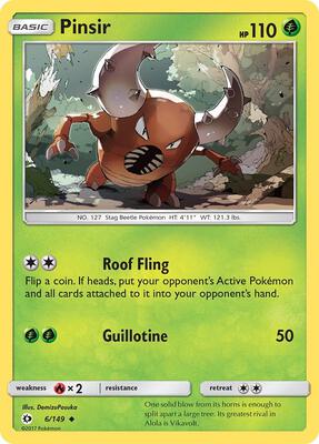 Pinsir card from SM Base Set