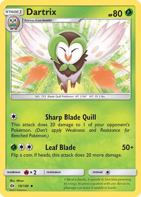 Dartrix card from SM Base Set